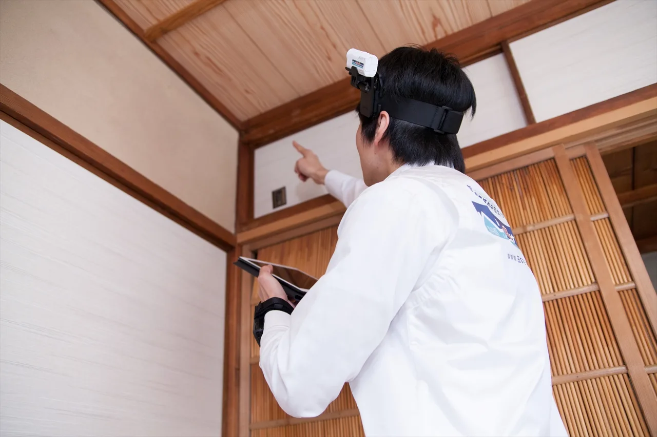 雨漏りなど確認の様子